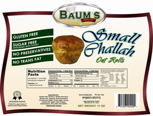Baums Gluten Free Mini Oat Chalah Rolls - <b>Pack of 3</b>