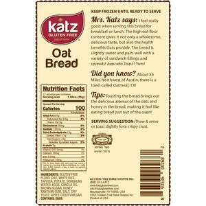 Katz Gluten Free Oat Bread - 3 Pack